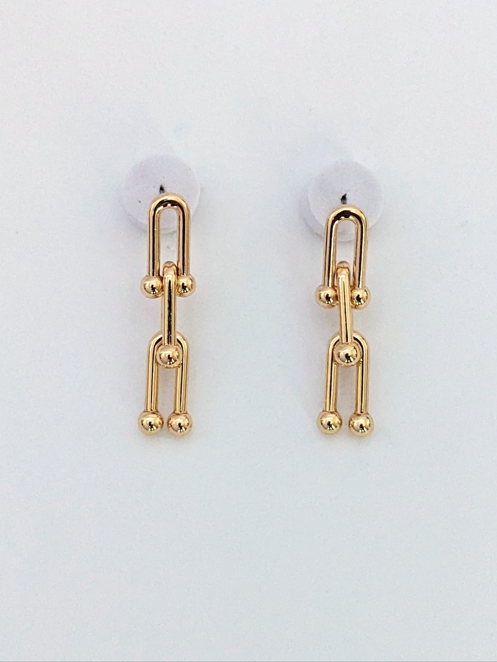 Gold Link Drop Earrings